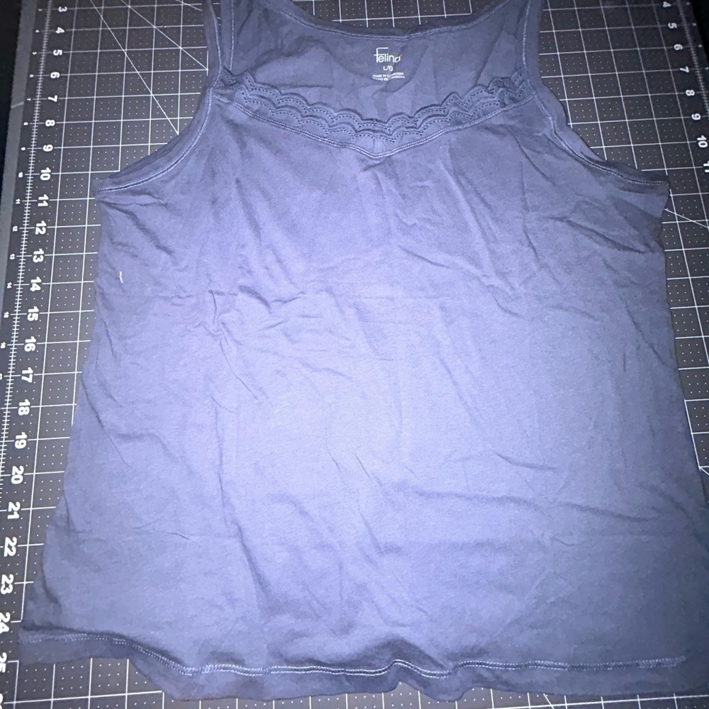 Felina Midnight Blue Lace Accent Tank